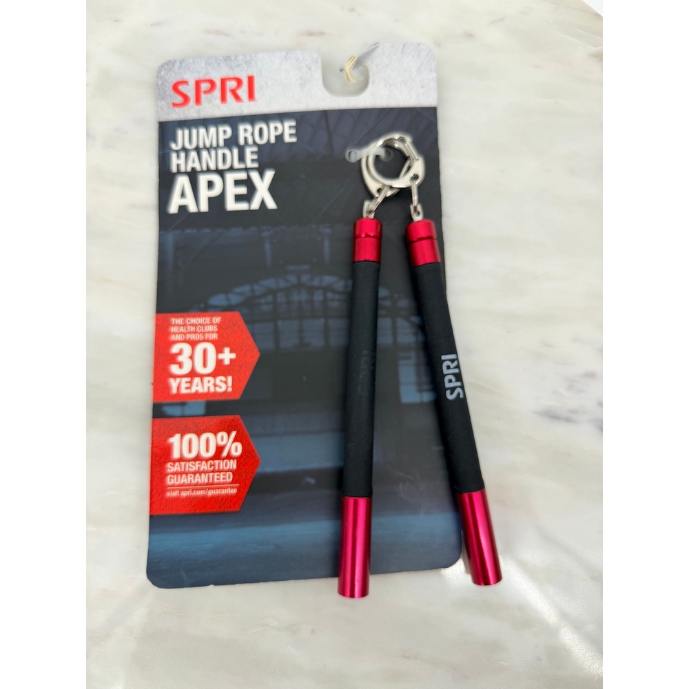 SPRI Apex Jump Rope Handles Red Black Aluminum Foam Grip 6 Inch 2.2oz Pair